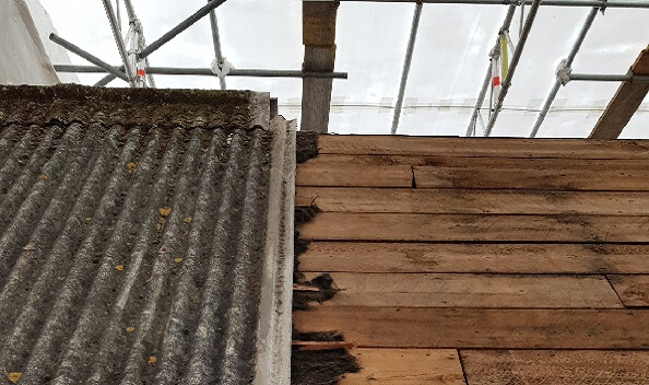 Roof Showing Asbestos Contamination